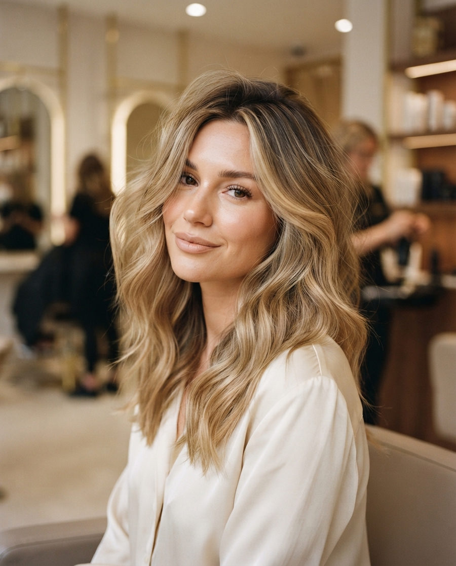 Lived-in blonde balayage