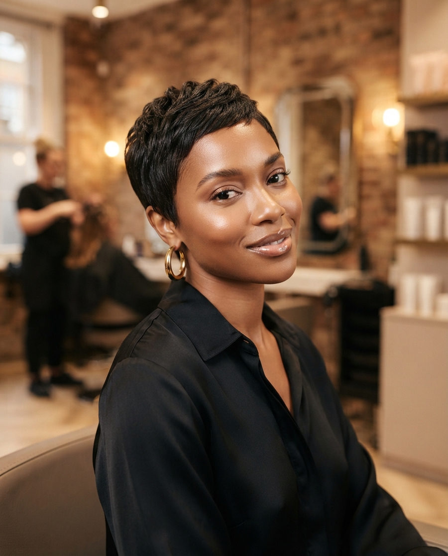 Short textured pixie cut
